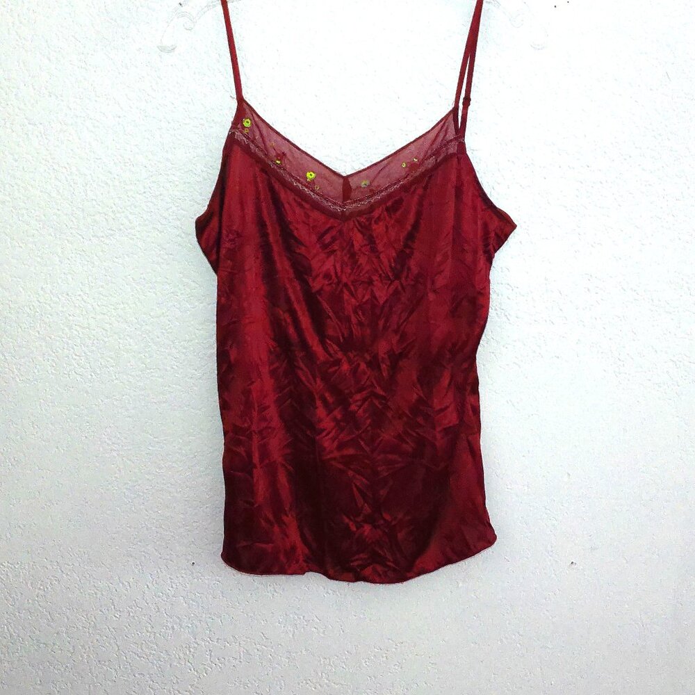 Ruby Red Camisole, With Sequin And Beads Details - image 3